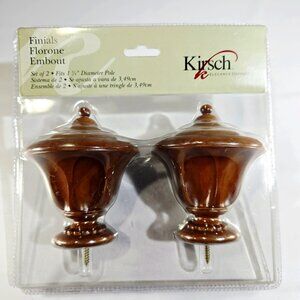 Kirsch Tulip Walnut Finials for 1 3/8" Diameter Pole